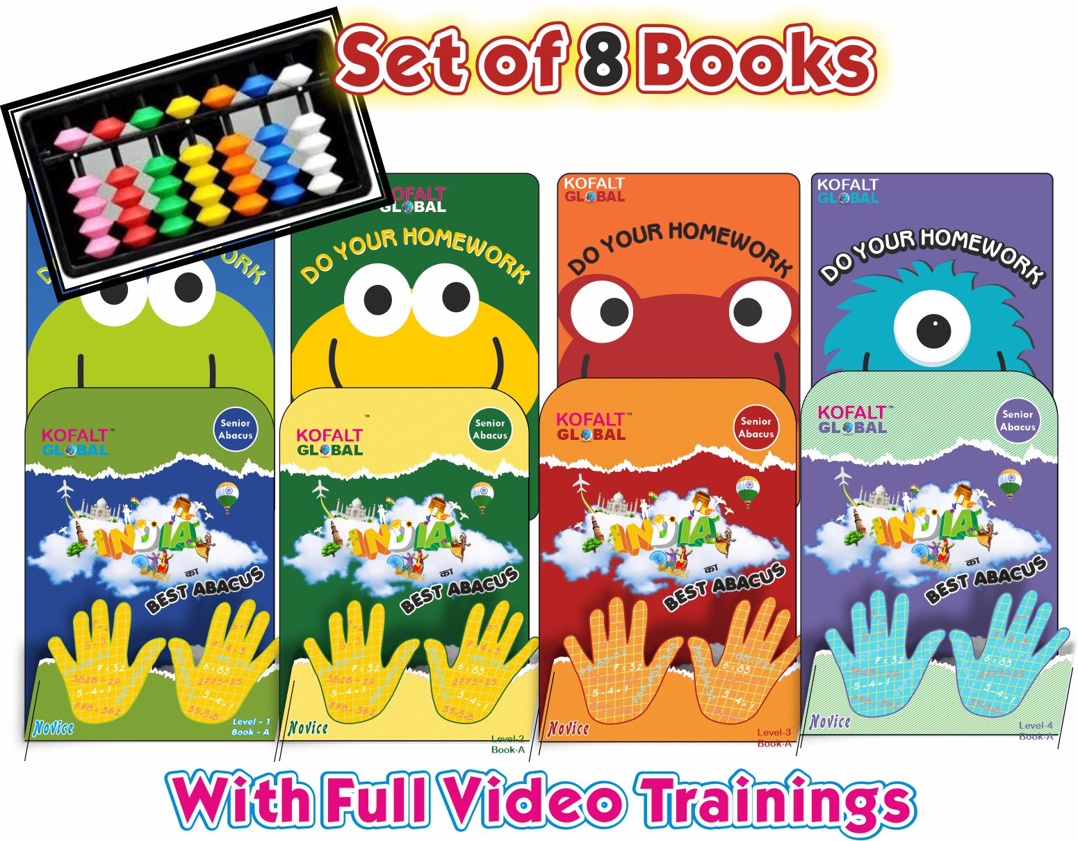 Set Abacus Junior Level One - Level four ( Set of 8 books)